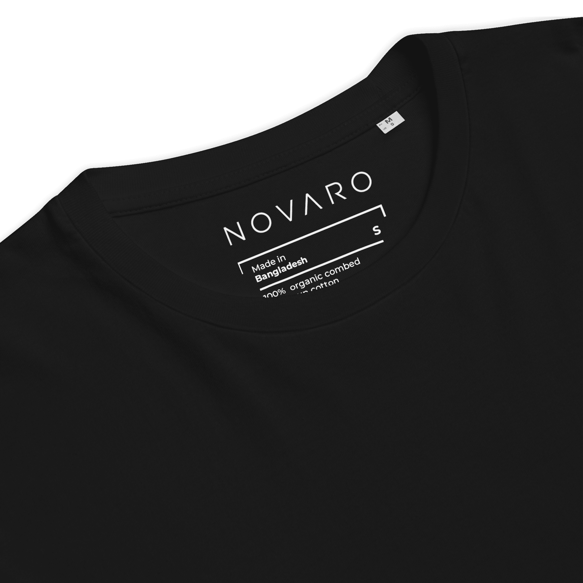 Black NOVARO Shirt inside marking detail